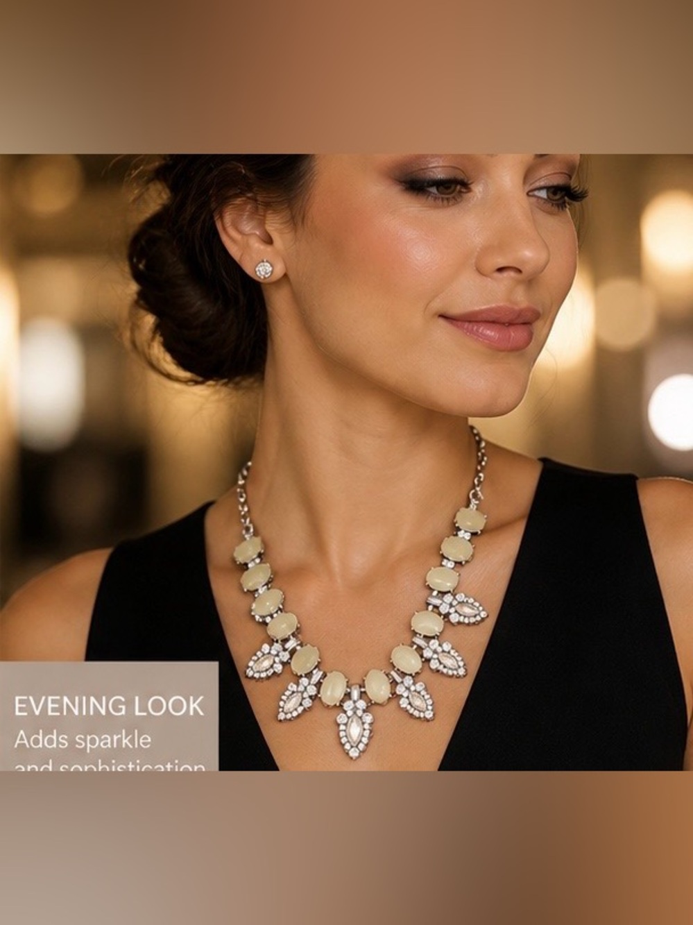 Lia Sophia Pale Yellow Crystal Necklace